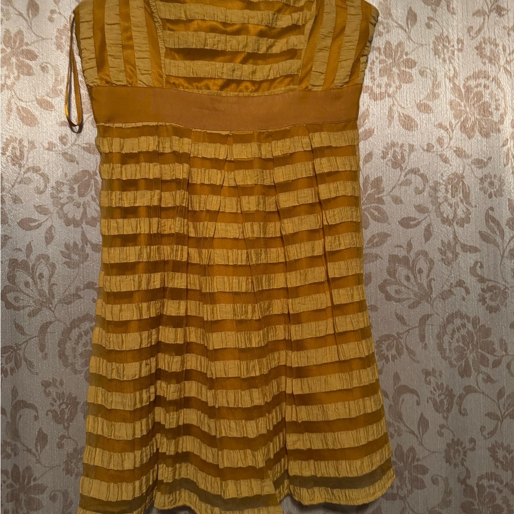 Striped Mustard Yellow Dress